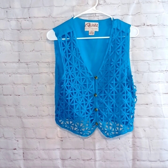 ASAPO Petite Collection Womans Blue Cotton Hook & Loop Summer Best PL - Picture 1 of 5